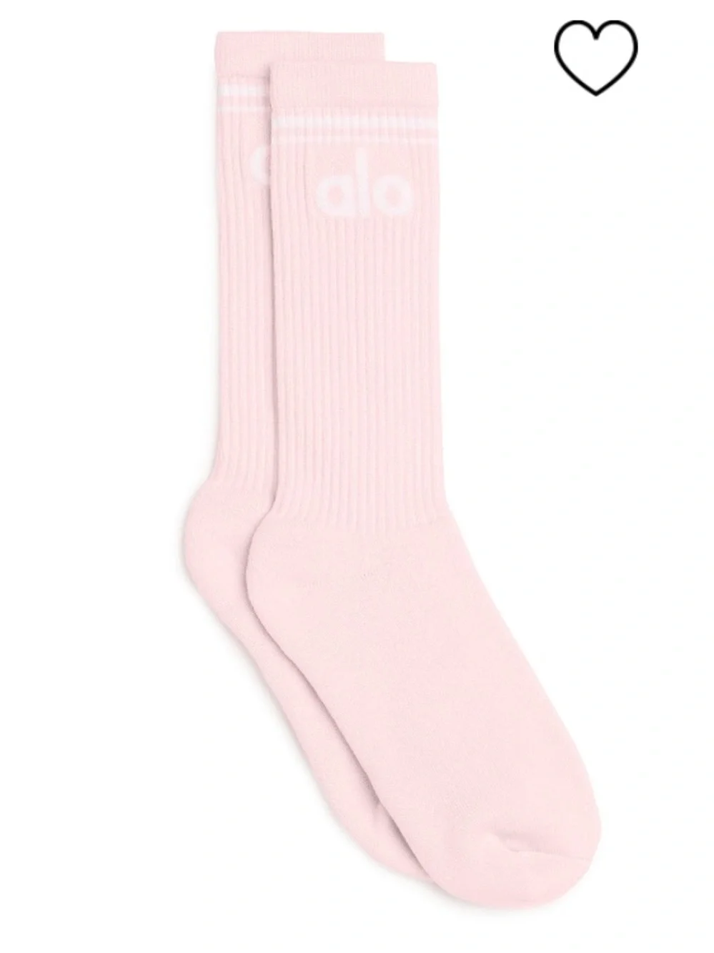 ALO Yoga Women’s Throwback Sock Powder Pink White M/L 8-11 NWT